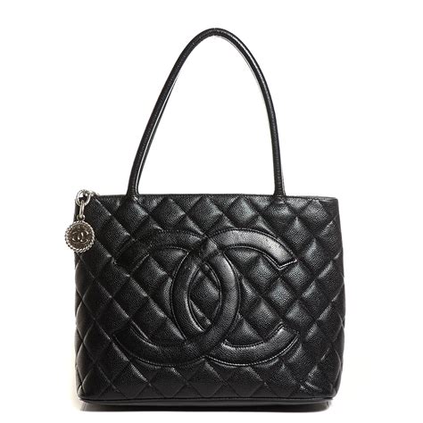 chanel black caviar medallion bag|CHANEL Caviar Quilted Medallion Tote Black .